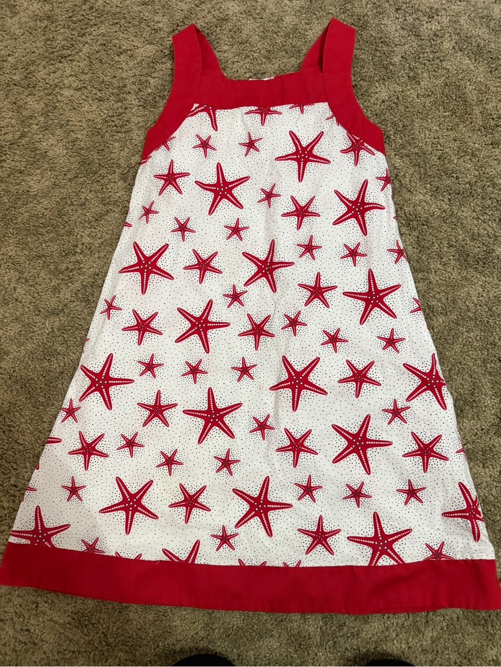 Anavini Hand Smocked Little Girls Starfish Dress 100% Cotton